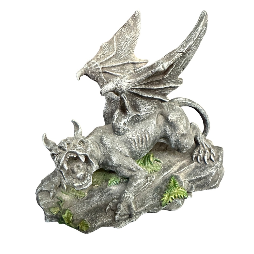 Vintage 1999 WUI Griffin Gargoyle Figurine Resin "Stone" Gothic Decor 6in Rarer